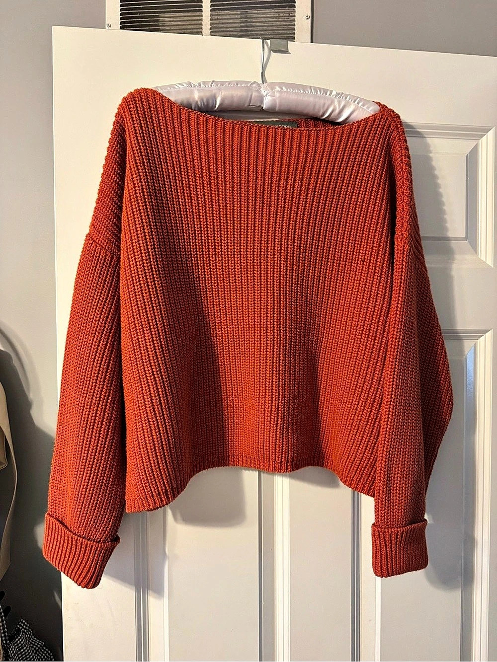 French Connection Millie Mozart Ribbed Sweater Orange